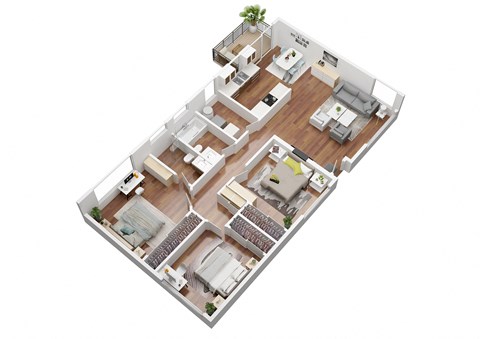 3 bedroom Oak Floorplan